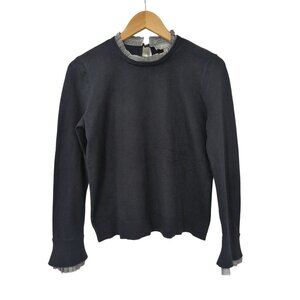Marled Reunited Pullover Sweater Ruffle Collar Cuffs Womens S‎